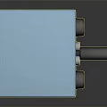 Modern Blue Coffee Machine Design Featuring Black Knobs White Buttons And Handle