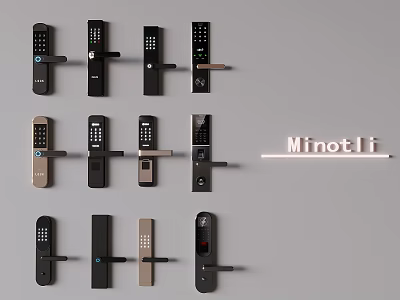 Minotti Door Handles Collection Featuring Various Modern Designs and Styles 3d model
