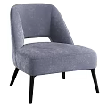 Gray Modern Velvet Armchair With Stylish Backrest And Black Slim Legs