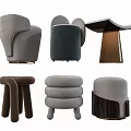 Modern Sofa Stools With Various Upholstered Designs Neutral And Dark Color Options For Home Decor