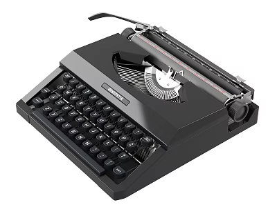 Vintage Black Office Appliance Classic Manual Typewriter with Retro Design 3d model