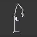 White Mobile Furniture With Adjustable Arm Rolling Wheels And Display Tray