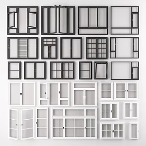 Floor-to-ceiling windows, balcony windows, aluminum alloy windows, open windows, glass windows 3d model