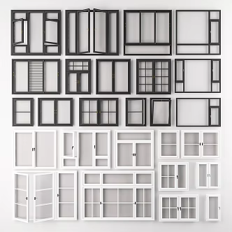 Floor-to-ceiling windows, balcony windows, aluminum alloy windows, open windows, glass windows 3d model