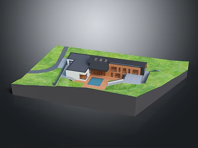 Modern Cartoon Architecture Private Villa Residence Single-Family House Small Villa 3d model