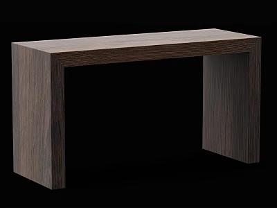 Dark Oak Coffee Table With Simple Modern Rectangular Top And Sturdy Structure 3d model