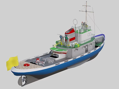 Tug Ship Water Traffic 3d model