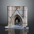 Gothic Stone Archway Architectural Structure With Carved Ornamental Details And Pointed Arch Design