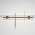 Modern Brass Wall Lamp With Cross Linear Structure And Double Light Fixtures 3d model