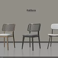 Modern Single Chairs Featuring Woven And Solid Backs In Various Colors 3d model
