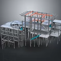 Heavy Duty Construction Scaffolding Equipment With Metal Frame And Support Structures