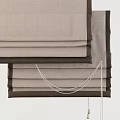 Soft Linen Blend Roman Blinds With Layered Pleats And Control Cords