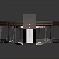 Modern Café Interior Design With Oval Structure Wooden Metal Roof And Marble Flooring