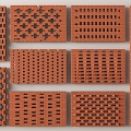 Hollow Red Brick Wall Courtyard Landscape Wall Hollow Brick Partition Red Brick 3d model