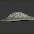 Detailed 3D Terrain Model Featuring Volcanic Landscape With Textured Surface And Colorful Topographic Details
