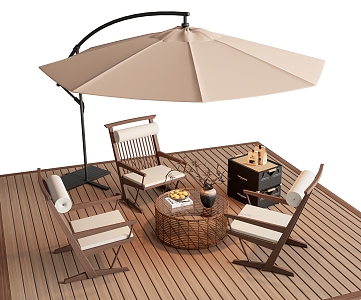 Modern Outdoor Chair Outdoor Leisure Table and Chair Outdoor Chair Parasol Leisure Chair 3d model