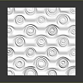 Glossy White 3D Textured Wall Panel with Spiral Patterns for Interior Design 3d model