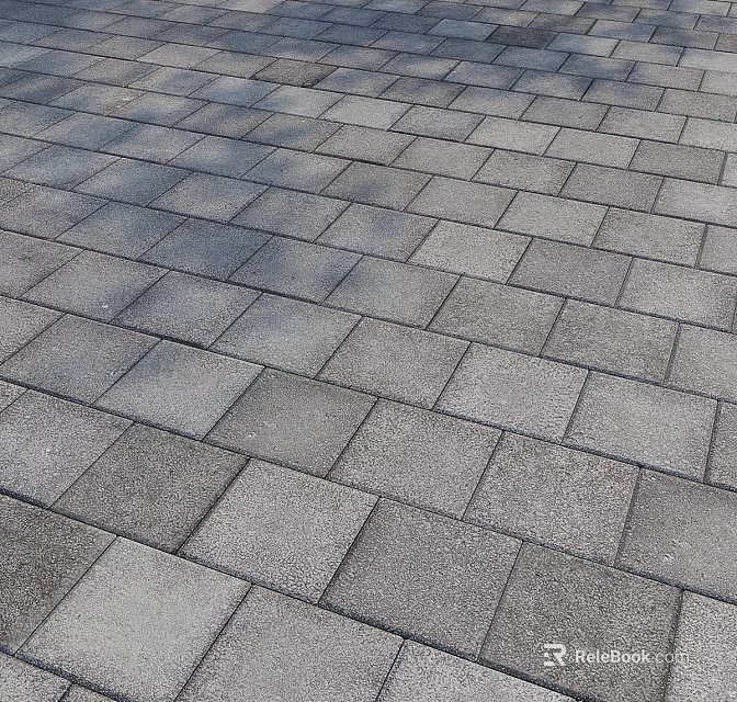 Gray Paved Ground With Neatly Arranged Paving Stones And Regular Geometric Pattern 3d model 