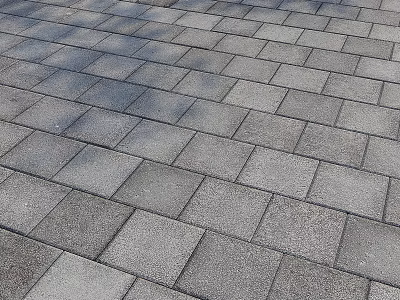 Gray Paved Ground With Neatly Arranged Paving Stones And Regular Geometric Pattern 3d model