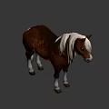 Brown Horse With White Mane And Tail Standing In Natural Outdoor Setting