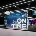 Ruchee Travel Smart Mobility Center Exhibition Booth With Car Neon Lights And Moon Decoration