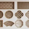 New Chinese-style openwork window 3d model
