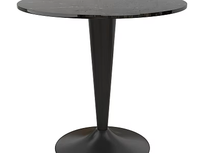 Sleek Black Coffee Table With Round Top And Tapered Pedestal Base Design 3d model