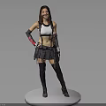 Female Fantasy Character With Arm Guards Standing By Mythical Creature On White Base