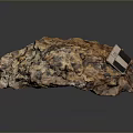 Natural Wood Grain Stone With Rough Surface And 35cm Measurement Tag