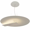 Modern Minimalist Pendant Light With White Circular Shade And Soft Ambient Lighting 3d model