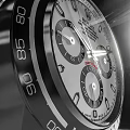 Luxury Stainless Steel Watch with White Chronograph Dial and Sleek Metal Bracelet Design