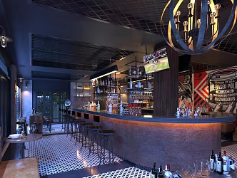 INDUSTRIAL LOFT BAR 3d model