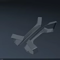 Two Abstract Metallic Geometric Objects with Sleek Reflective Surfaces on Dark Background