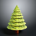Green Layered Decorative Plant with Tree Like Structure and Textured Surface