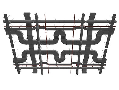 Industrial LOFT pipe ceiling air conditioning pipe fire pipe 3d model