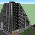 Modern High Rise Building With Glass Facade Multiple Floors And Urban Design