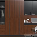 Modern Dark Brown Wooden Wardrobe With Sliding Doors And Storage Drawers Interior Design
