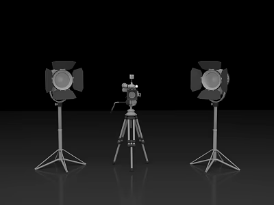 Modern Public Office Space With Open Workstations And Adjustable Lighting Fixtures 3d model