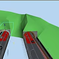 Elevated Road Facilities With Twin Tunnels And Green Mountain Views Featuring Vehicles Driving