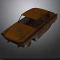 Old Rusty Abandoned Car With Worn Body And Visible Rust Exterior