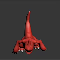 Red Creature With Flame Tail Green Eyes And White Claws Standing On Black Surface