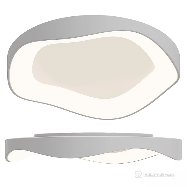 Modern Minimalist Ceiling Light With Irregular Curved Shape And Soft LED Glow 3d model