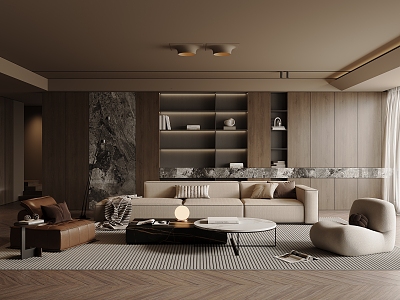 Modern Italian Light Luxury Home Living Room Sofa Coffee Table Combination Leisure Sofa Chair Decorations Jewelry Ornaments Background Wall model