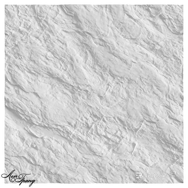 White Textured Wall Surface With Rough Stone Like Texture For Interior Design 3d model 