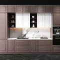 Modern Kitchen Interior With Gray And Wooden Cabinets Island Counter And Bar Stools
