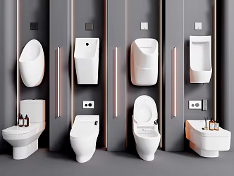 modern toilet seat toilet urinal bucket 3d model