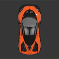 Orange Futuristic Sports Car With Sleek Aerodynamic Body And Transparent Roof