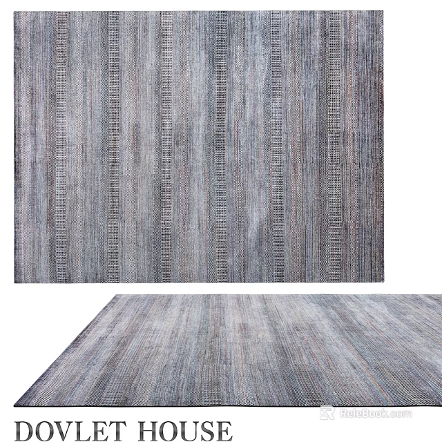 Square Rug With Vertical Striped Pattern In Gray Tones For Home Floor Decor 3d model 