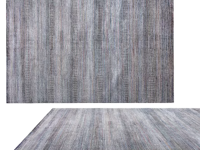 Square Rug With Vertical Striped Pattern In Gray Tones For Home Floor Decor 3d model