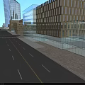 Modern Commercial Street Landscape With Contemporary Buildings Glass Facades And Wide Urban Avenue